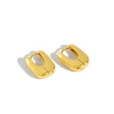 SHANICE S925 Geometric Oval Earrings Sterling Silver Ear Buckle