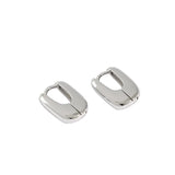 SHANICE S925 Geometric Oval Earrings Sterling Silver Ear Buckle