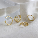 SHANICE S925 Silver Ear Buckle Twist Double-Layer Ear Clip