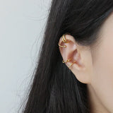SHANICE S925 Silver Ear Buckle Twist Double-Layer Ear Clip