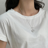 SHANICE S925 Silver Necklace Head Pendant Chain Japanese and European