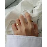 SHANICE S925 Silver Open Ring INS Geometric Beads Finger Rings Wedding Punk