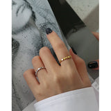 SHANICE S925 Silver Open Ring INS Geometric Beads Finger Rings Wedding Punk