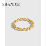 SHANICE S925 Silver Open Ring INS Geometric Beads Finger Rings Wedding Punk