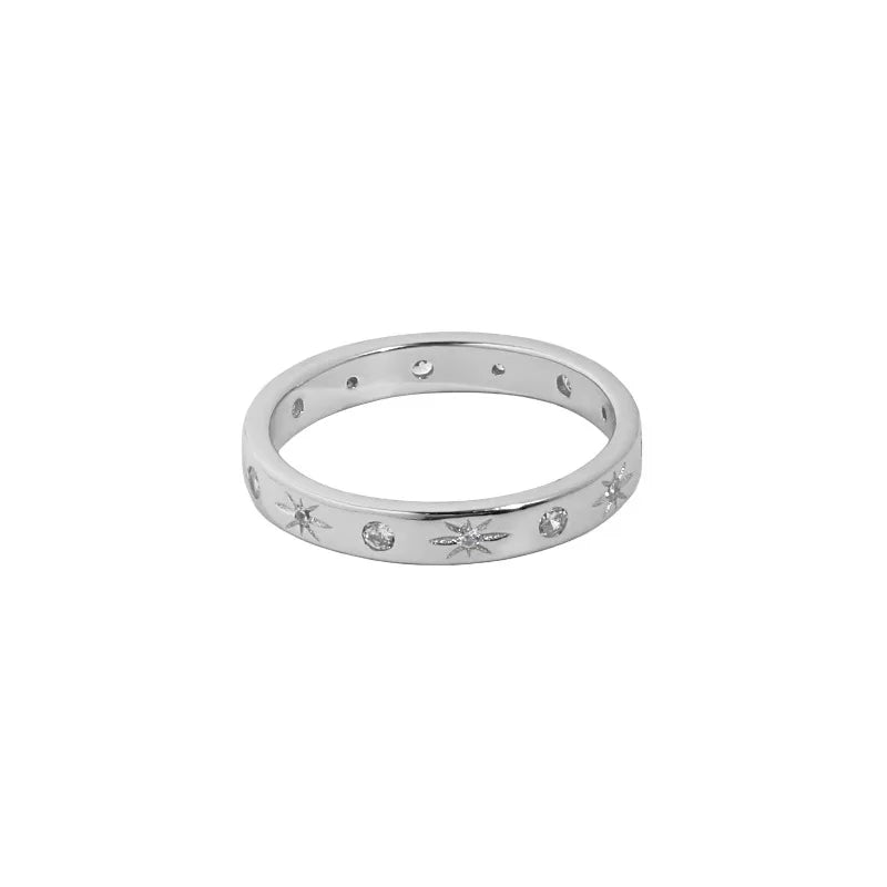 Shanice S925 Zircon Golden Star Ring Women Party Jewelry Men Finger Anillo