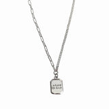 SHANICE S925 Silver Square Letter Necklace Niche Clavicle