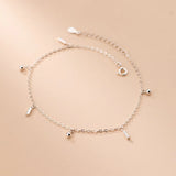 SHANICE Polish Cylinder S925 Silver Anklet Ankle Bracelet Summer Jewelry