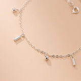 SHANICE Polish Cylinder S925 Silver Anklet Ankle Bracelet Summer Jewelry
