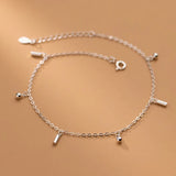 SHANICE Polish Cylinder S925 Silver Anklet Ankle Bracelet Summer Jewelry