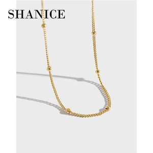 SHANICE Sterling Silver Necklace Women 925 Silver Chain Beads Chocker