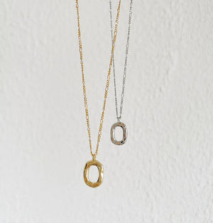 SHANICE Women S925 Silver Oval Donuts Pendant Necklace Heavy Link Chain