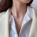 SHANICE Women S925 Silver Oval Donuts Pendant Necklace Heavy Link Chain