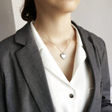 SHANICE Vintage 925 Silver Love Heart Pendant Twist Beads Necklace