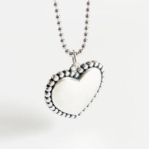 SHANICE Vintage 925 Silver Love Heart Pendant Twist Beads Necklace