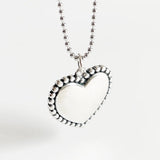 SHANICE Vintage 925 Silver Love Heart Pendant Twist Beads Necklace