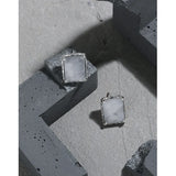Geometric Rectangle Crystal Texture S925 Silver Stud Earrings