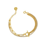 SHANICE zircon OT double-layer chain S925 silver bracelet