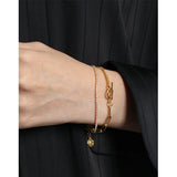 SHANICE zircon OT double-layer chain S925 silver bracelet