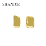 SHANICE minimalist smooth S925 silver asymmetric earrings