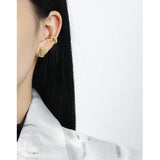 SHANICE minimalist smooth S925 silver asymmetric earrings