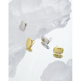 SHANICE minimalist smooth S925 silver asymmetric earrings