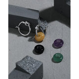 Minimalist Rope Knot Jade Ring Texture Earrings
