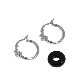 Minimalist Rope Knot Jade Ring Texture Earrings