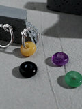Minimalist Rope Knot Jade Ring Texture Earrings
