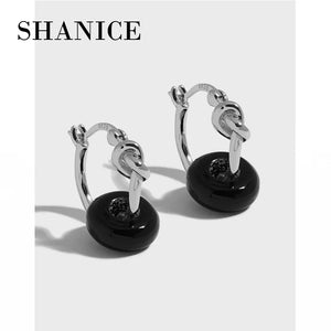 Minimalist Rope Knot Jade Ring Texture Earrings