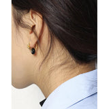 Minimalist Rope Knot Jade Ring Texture Earrings