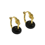 Minimalist Rope Knot Jade Ring Texture Earrings