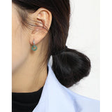 Minimalist Rope Knot Jade Ring Texture Earrings