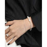 SHANICE Baroque Pearl Chain Texture S925 Sterling Silver Bracelet