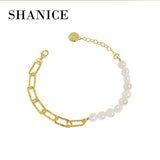 SHANICE Baroque Pearl Chain Texture S925 Sterling Silver Bracelet