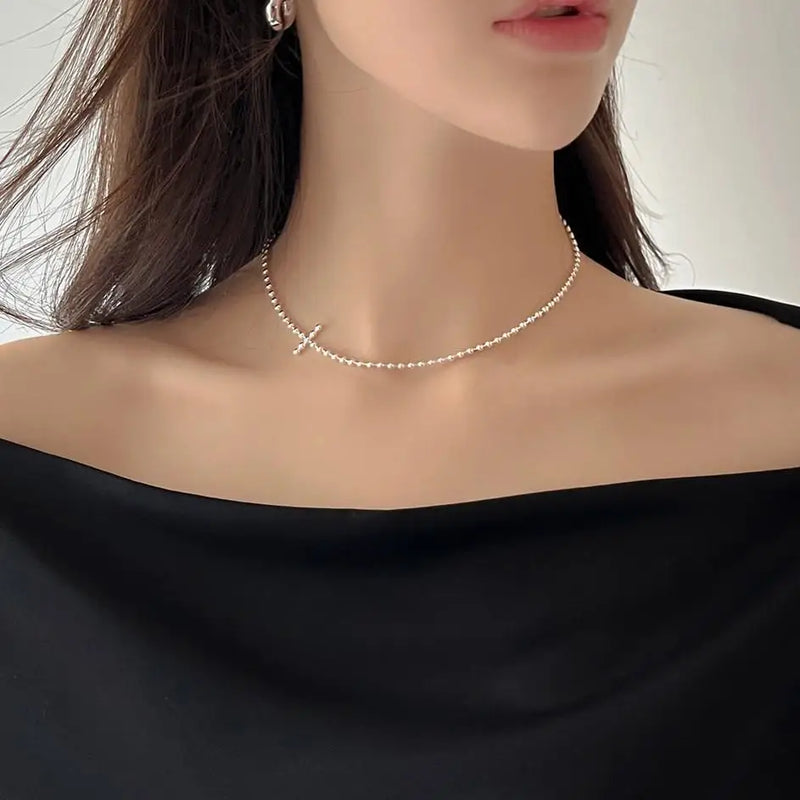 S925 Sterling silver Charm Beads Necklace Pendant Chain Jewelry