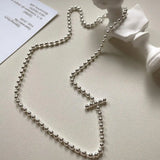 S925 Sterling silver Charm Beads Necklace Pendant Chain Jewelry