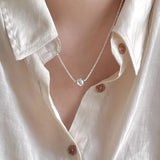 SHANICE S925 Sterling Silver Ball Necklace Clavicle Pendant