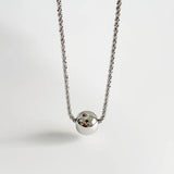 SHANICE S925 Sterling Silver Ball Necklace Clavicle Pendant