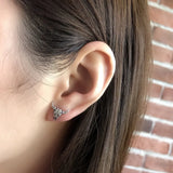 925 Sterling Silver Shark Stud Earrings Punk Gothic Jewelry