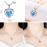 925 Silver Heart Pendant Necklace with Austrian Rhinestone Crystals