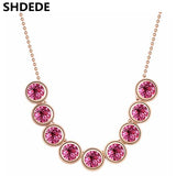 Vintage Austrian Crystal Pendant Necklace Rhinestone Choker