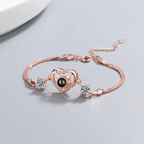 Heart 100 Language I Love You Bracelet Embellished With Crystals