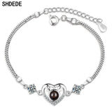 Heart 100 Language I Love You Bracelet Embellished With Crystals