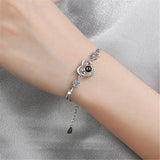 Heart 100 Language I Love You Bracelet Embellished With Crystals