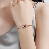 Heart 100 Language I Love You Bracelet Embellished With Crystals