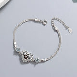 Heart 100 Language I Love You Bracelet Embellished With Crystals
