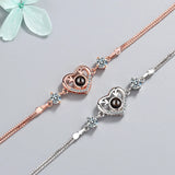 Heart 100 Language I Love You Bracelet Embellished With Crystals