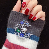 Freshwater Pearl Moon Brooch For Women