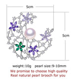 Freshwater Pearl Moon Brooch For Women