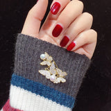 Butterfly Zircon Pearl Brooch Pin Women